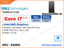 DELL Tower ECT1250 Black (i7-14700, 16GB DDR5 5600MT/s (1 slot free, up to 64GB), 512GB M.2 PCIe Gen 4 2230 (no slot free, up to 2TB), Window 11, DELL Keyboard & Mouse)
