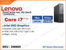 Lenovo ThinkCentre neo 30s Gen5 13DH000UFQ Black (Intel Core i7-13620H, 16GB DDR5 5200MHz (1 slot free, up to 64GB), 512GB M.2 2280 PCIe Gen 4 (up to 1TB M.2 SSD), Wired Keyboard & Mouse)