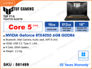 TUF F16 FX607VU-RL087W Mecha Grey (Intel Core 5-210H, 16GB DDR5 5600MHz (1 slot free), 512GB PCIe Gen4 M.2 SSD (1 slot free), NVIDIA Geforce RTX4050 6GB GDDR6, Window 11, 16" WUXGA (1920x1200) IPS Level Panel, Weight 2.2 Kg)