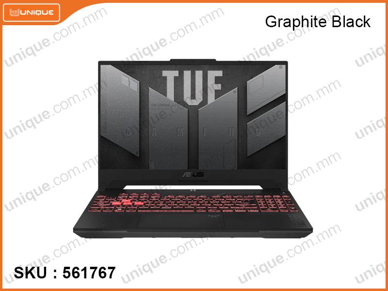 TUF A15 FA506NCR-HN046W Graphite Black (AMD Ryzen 7-7435HS, 16GB DDR5 5600MHz (1 slot free, upto 32GB), PCIe M.2 SSD 512GB (1 slot free), Nvidia Geforce RTX3050 4GB GDDR6, Window 11, 15.6'' FHD IPS (1920x1080), Weight 2.3 Kg)