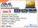 ASUS Zenbook 14X UX3404VA-M9288WS Inkwell Grey (Intel Core i9-13900H, 16GB DDR5 6400MHz, PCIe M.2 SSD 1TB, Window 11, 14.5" OLED WQ+ 2.8K 2880x1800, Weight 1.56kg)