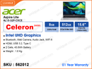 acer Aspire Lite AL15-32P-C5CE Silver (Intel Celeron-N4500, 8GB DDR4 3200MHz (1 slot free), 512GB PCIe NVMe SSD, 15.6" FHD (1920x1080) IPS, Weight 1.6 Kg)