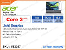 acer Aspire Lite AL15-33P-382M Light Silver (Intel Core 3-N355, 8GB DDR5 4800MHz (no slot free, up to 32GB), PCIe M.2 SSD 512GB (no slot free, up to 1TB), 15.6'' FHD (1920x1080) IPS, Weight 1.17 Kg)