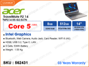acer TravelMate P2 14 TMP214-55-G2-537N Steel Gray (Intel Core 5-120U, 8GB DDR5 5600MHz (1 slot free), 512GB PCIe NVMe SSD (no slot free), 14" WUXGA (1920x1200) IPS, Weight 1.55 Kg)