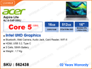 acer Aspire Lite AL16-54P-58KJ Light Silver (Intel Core 5-120U, 16GB DDR5 4800MHz (can remove the existing one, no slot free), 512GB PCIe NVMe SSD (up to 1TB, no slot free), 16" WUXGA (1920x1200) IPS, Weight 1.7 Kg)