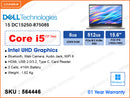 Dell 15 DC15250-R7508S Silver ( Intel Core i5-1334U, 8GB  DDR5 5600MHz (1 slot free, up to 16GB), 512GB M.2  PCIe Gen4x4 NVMe SSD (No slot free, up to 1TB),  Window 11, 15.6" FHD 1920x1080, Battery 3-Cell, 41Wh,  Weight 1.9kg