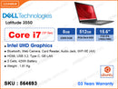 DELL Latitude 3550 Soft Charcoal (Intel Core i7-1355U, 8GB DDR5 5600MT/s (1 slot free, up to 64GB Max), 512GB PCIe Gen 4 SSD (1 slot only, up to 1TB), 15.6" FHD (1920x1080) IPS, Weight 1.81 Kg)