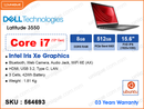 DELL Latitude 3550 Soft Charcoal (Intel Core i7-1355U, 8GB DDR5 5600MT/s (1 slot free, up to 64GB Max), 512GB PCIe Gen 4 SSD (1 slot only, up to 1TB), 15.6" FHD (1920x1080) IPS, Weight 1.81 Kg)