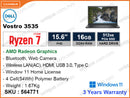 Dell Vostro 3535 Titan Grey ( AMD Ryzen 7 7730U, 16GB DDR4 3200MHz(8GBx2), PCIe M.2 SSD 512GB, Window 11, 15.6"FHD 1920x1080 )