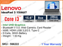 Lenovo IdeaPad 3 15IAU7 82RK00RDFQ Arctic Grey (Intel Core i3-1215U, 8GB DDR4 3200MHz, PCIe M2 SSD 256GB, 15.6" FHD 1920x1080, Weight 1.63kg)