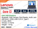 Lenovo Ideapad 3 15IAU7 82RK016DFQ Abyss Blue (Intel Core i3-1215U, 8GB DDR4 3200MHz (1 Slot Free, upto 16GB), PCIe Gen 4 SSD 512GB upto 1TB (2.5" 1 Slot Free), Window 11, 15.6" FHD (1920x1080) IPS, Weight 1.63 Kg)