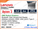 Lenovo Ideapad 1 15AMN7 82VG00D6FQ Cloud Gray (AMD Ryzen 3 7320U, 8GB DDR5 5500MHz , PCIe M2 SSD 256GB, Window 11, 15.6"FHD 1920x1080 )