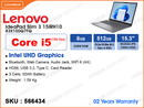 Lenovo IdeaPad Slim 3 15IRH10 83K100Q7FQ Luna Grey (Intel Core i5-13420H, 8GB DDR5 4800MHz (1 slot free, up to 24GB), 512GB PCIe NVMe M.2 SSD, 15.3" WUXGA (1920x1200) IPS, Weight 1.59 Kg)