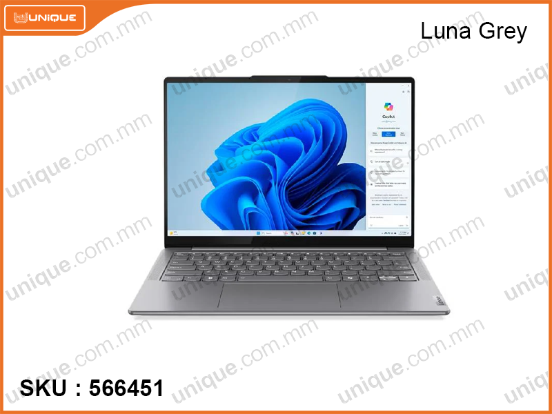 Lenovo Yoga Slim 7 14IMH9 83CV0001VN Luna Grey  (Intel Core Ultra 5-125H, 16GB LPDDR5X 7467MHz (not upgradeable), PCIe M.2 Gen 4 SSD 512GB (upto 1TB), Window 11, 14" WUXGA (1920x1200) OLED, Weight 1.45 Kg)