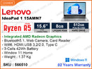 Lenovo Ideapad 1 15AMN7 82VG00LAFQ Sand (AMD Ryzen 5-7520U, 8GB DDR5 5500MHz, PCIe M.2 SSD 512GB, Window 11, 15.6" FHD 1920x1080, Weight 1.37 Kg)