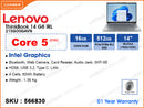 Lenovo ThinkBook 14 G8 IRL 21SG00GAVN Arctic Grey (Intel Core 5-210H, 16GB DDR5 5600MHz (1 slot free), PCIe M.2 SSD 512GB (1 slot free), 14" WUXGA (1920x1200) IPS, Weight 1.36 Kg)