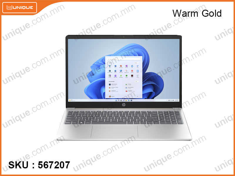 hp 15-fd0324TU Warm Gold ( Intel Core i3-N305, 8GB DDR4 3200MHz, PCIe M.2 SSD 512GB, Window 11, 15.6'' FHD (1920x1080), Weight 1.59 Kg)