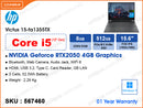 hp Victus 15-fa1355TX Mica Silver, Black Chrome (Intel Core i5-12450H, 8GB DDR4 3200MHz (1 slot free), 512GB PCIe Gen 4 NVMe M.2 SSD, NVIDIA Geforce RTX2050 4GB GDDR6, Window 11, 15.6" FHD (1920x1080) IPS, Weight 2.29 Kg)