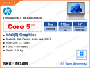 OmniBook 3 16-bu0233TU Glacier Silver Aluminum (Intel Core 5-315, 8GB LPDDR5 5600MT/s (onboard, up to 32GB), 512GB PCIe Gen4 M.2 SSD, Window 11, 16" WUXGA (1920x1200) IPS,  Weight 1.64 Kg)