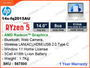 hp 14s-fq2015AU Natural Silver ( AMD Ryzen 5-5625U, 8GB DDR4 3200MHz (4GB x 2), PCIe M.2 SSD 512GB, Window 11, 14" FHD 1920x1080, Weight 1.7 Kg)