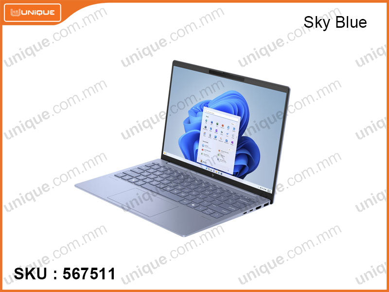 hp Pavilion Aero 13-bg0045AU Sky Blue (AMD Ryzen 5-8640U, 16GB LPDDR5X 6400MHz (onboard), PCIe M.2 SSD 512GB, Window 11, 13.3" WUXGA (1920x1200) IPS, Weight 1.41 Kg)