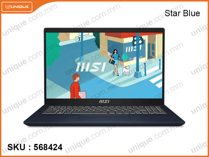 msi Modern 15 B13M (Intel Core i5-1335U, 16GB DDR4 3200MHz (not upgradeable) , PCIe NVMe M.2 SSD 512GB (upto 1TB), Window 11, 15.6" FHD (1920x1080) IPS, Weight 1.7 Kg)