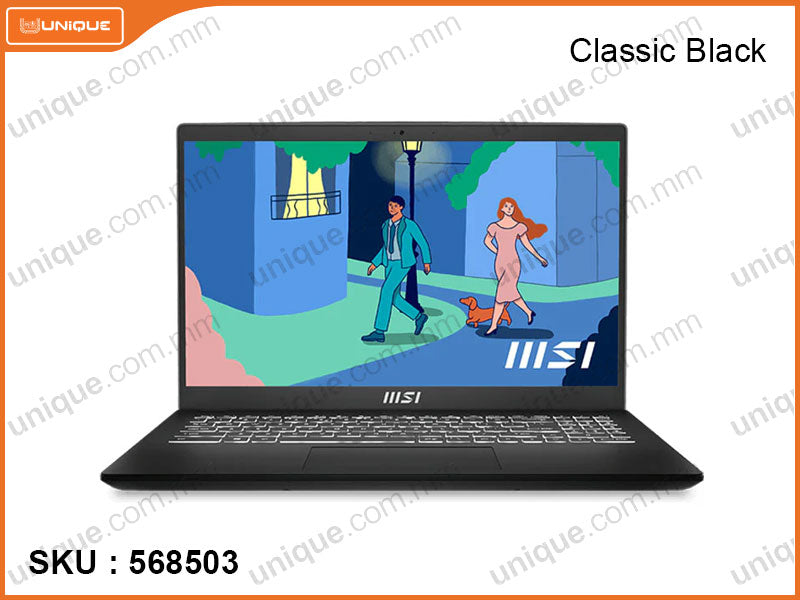 msi  Modern 15 B7M Classic Black ( AMD Ryzen 5 7530U, 8GB DDR4 3200MHz (not upgradeable), PCIe M.2 SSD 512GB (upto 1TB), Window 11, 15.6" FHD (1920x1080) IPS, Weight 1.75 Kg)