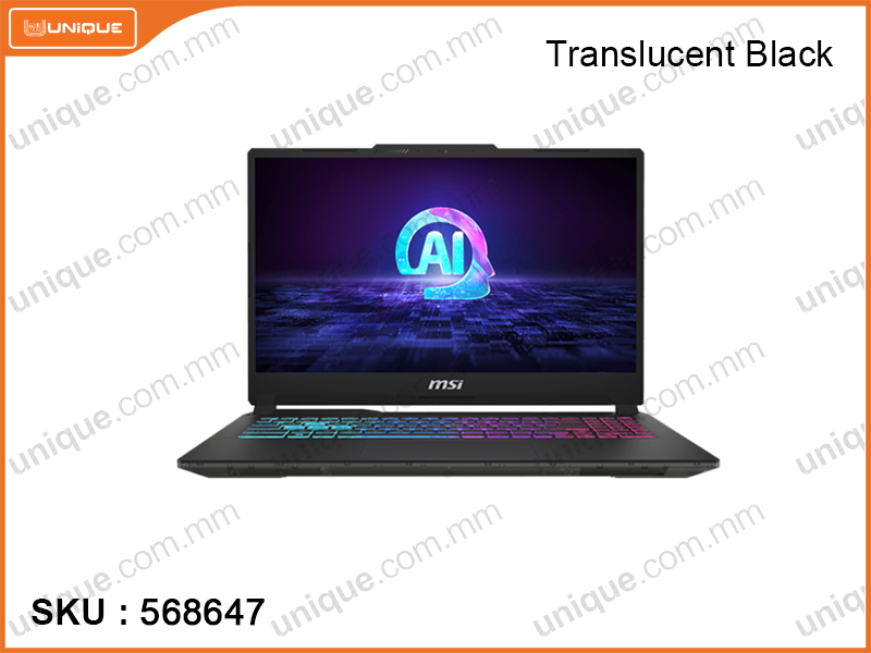 msi Cyborg 15 AI A1VFK-091MM Translucent Black (Intel Core Ultra 7-155H, 16GB DDR5 5600MHz (8GB+8GB, upto 96GB) , PCIe M.2 SSD 512GB, NVIDIA Geforce RTX4060 8GB, Window 11, 15.6" FHD (1920x1080) IPS, Weight 1.98 Kg)