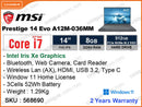msi Prestige 14 Evo A12M Carbon Grey (Intel Core i7-1280P, 8GB DDR4 3200MHz, PCIe M.2 SSD 512GB, Window 11, 14" FHD 1920 x 1080, 1.29 Kg)