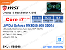msi Cyborg 15 Black Edition A13VE (Intel Core i7-13620H,16GB DDR5 5200MHz (8GBx2, up to 64GB), 512GB NVMePCIe Gen4x4 SSD, NVIDIA Geforce RTX4050 6GB GDDR6, Window 11, 15.6" FHD (1920x1080) IPS Level, Weight 1.98 Kg)