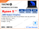 TECNO MEGABOOK K15S K15SDA (AMD Ryzen 5-7430U, 8GB DDR4 3200MHz, PCIe 3.0 512GB SSD, Window 11, 15.6" FHD (1920x1080) IPS,  Weight 1.67 Kg)