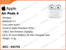 Apple Air Pods 4 MXP63ZA/A With Charging Case