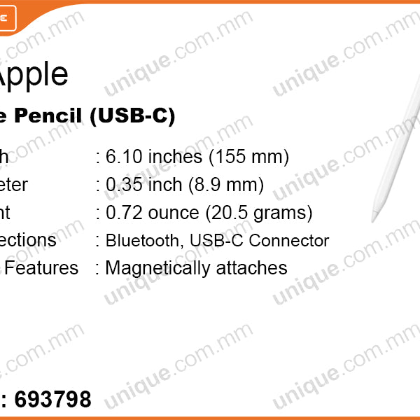 Apple A3085 MUWA3ZA/A USB C Original Pencil – unique.com.mm