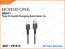 BOROFONE DBU11 Black Type C Cooldi Charging Data Cable 1m