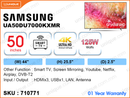 SAMSUNG 50" LED 4K Smart TV UA50DU7000KXMR