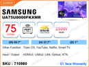 SAMSUNG 75” LED Crystal UHD 4K Smart TV UA75U8000FKXMR