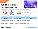 SAMSUNG 75” LED Crystal UHD 4K Smart TV UA75U8000FKXXT