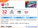 LG 32'' LED HD Smart TV 32LQ630BPSA