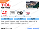 TCL 40'' LED FHD T2 TV TCL40D3000D