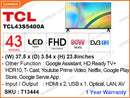 TCL 43" LED 2K Android TV TCL43S5400A