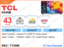 TCL 43" LED 4K Android TV TCL43V6B