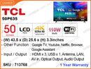 TCL 50” LED 4K Android TV 50P63