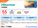Hisense 55" LED UHD 4K Google TV 55A6H