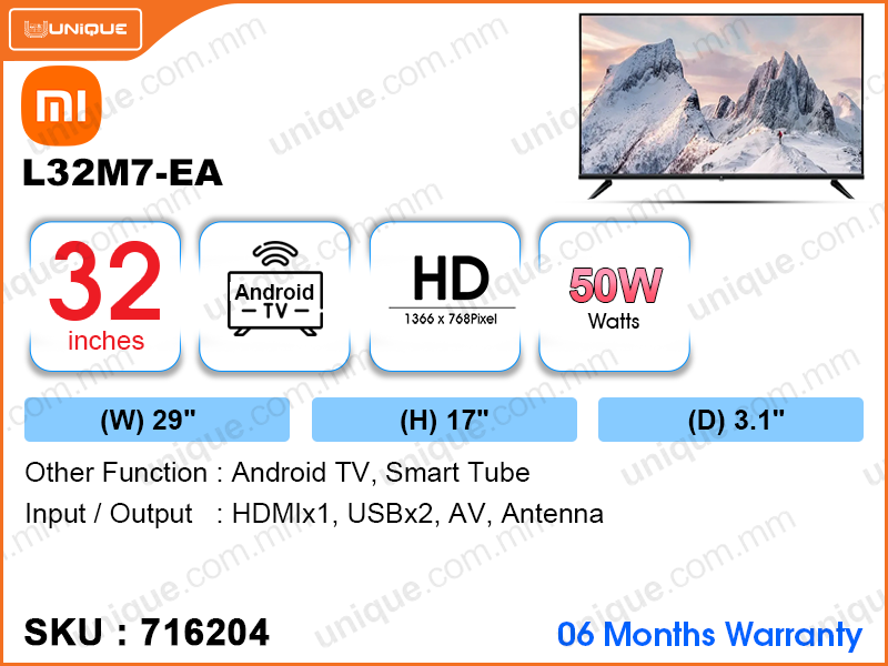 Mi 32'' L32M7-EA LED HD Android TV