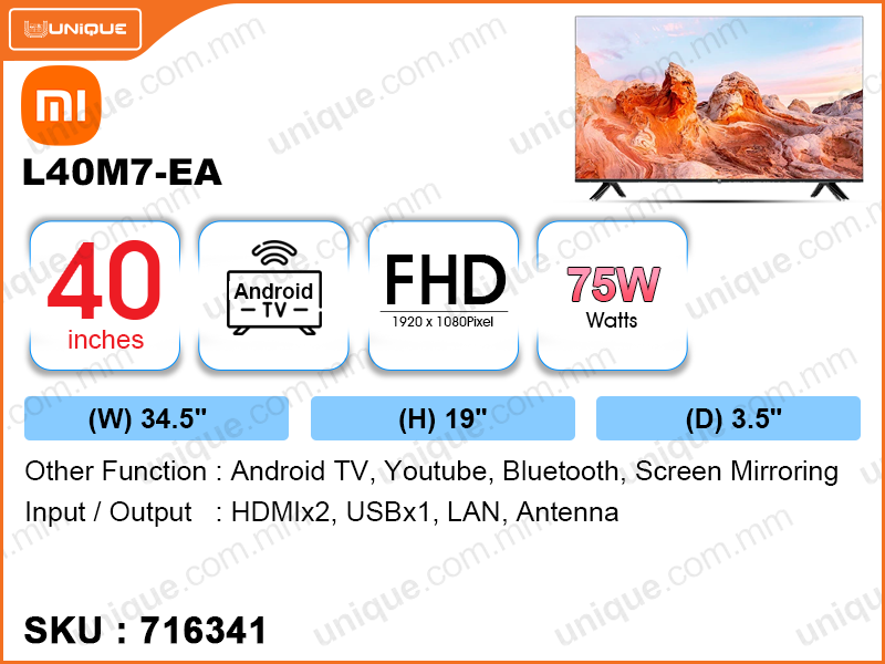 Mi 40'' L40M7-EA LED FHD Android TV