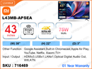 Xiaomi A Pro 43" 4K QLED Google TV L43MB-APSEA