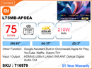 Xiaomi A Pro 75" 4K QLED Google TV L75MB-APSEA