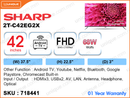 SHARP 42" LED 2K Android TV 2T-C42EG2X