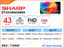 SHARP 43” LED FHD Google TV 2T-C43GH3000X