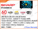 SHARP 60" LED 4K Android TV 4T-C60DK1X